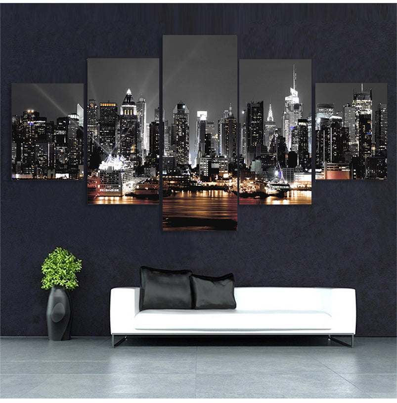 Wall Painting Canvas New York City Architecture Landscape Print Night View Poster Home Decor Wall Painting Canvas New York City Architecture Landscape Print Night View Poster Home Decor